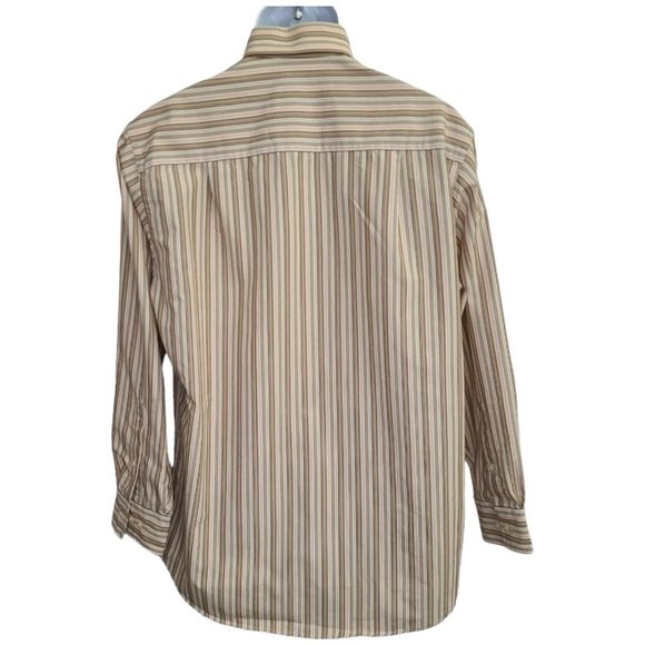 BCBG/Attitude Men's Shirt Long Sleeve Striped Size M Neck 15.5 Cotton/Nylon - Picture 3 of 7